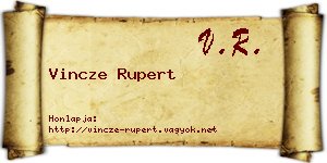 Vincze Rupert névjegykártya